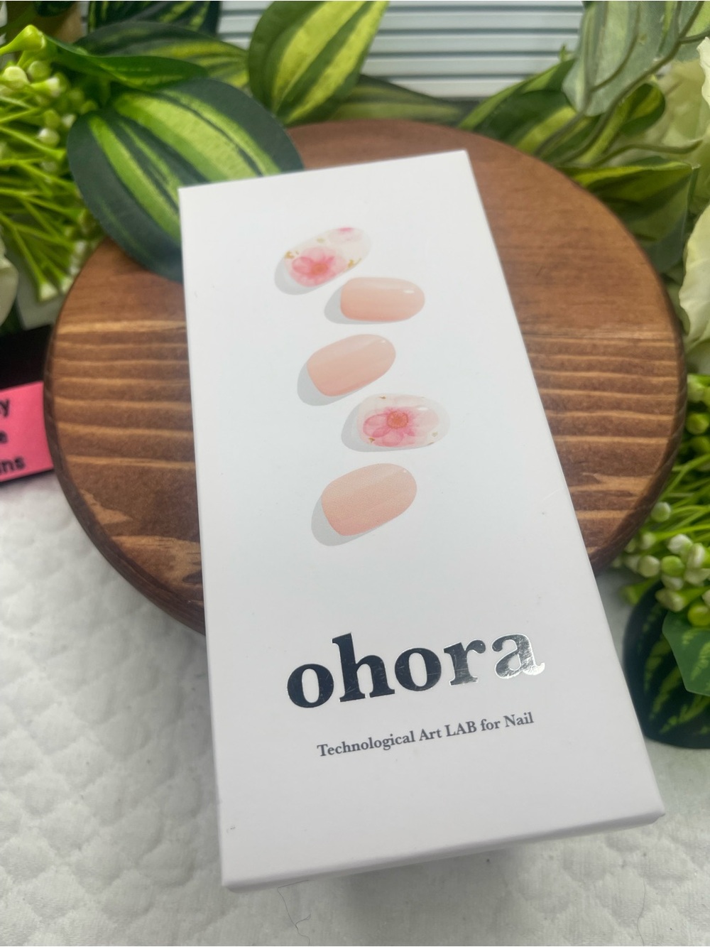 Ohora N Pink Breeze ND-051 Semi Cured Gel Nail Strips 30 Pieces Floral New